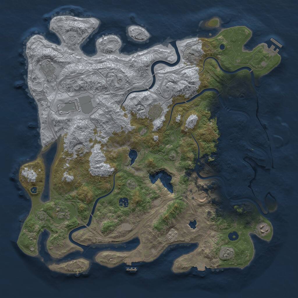 Rust Map: Procedural Map, Size: 4500, Seed: 13281, 14 Monuments