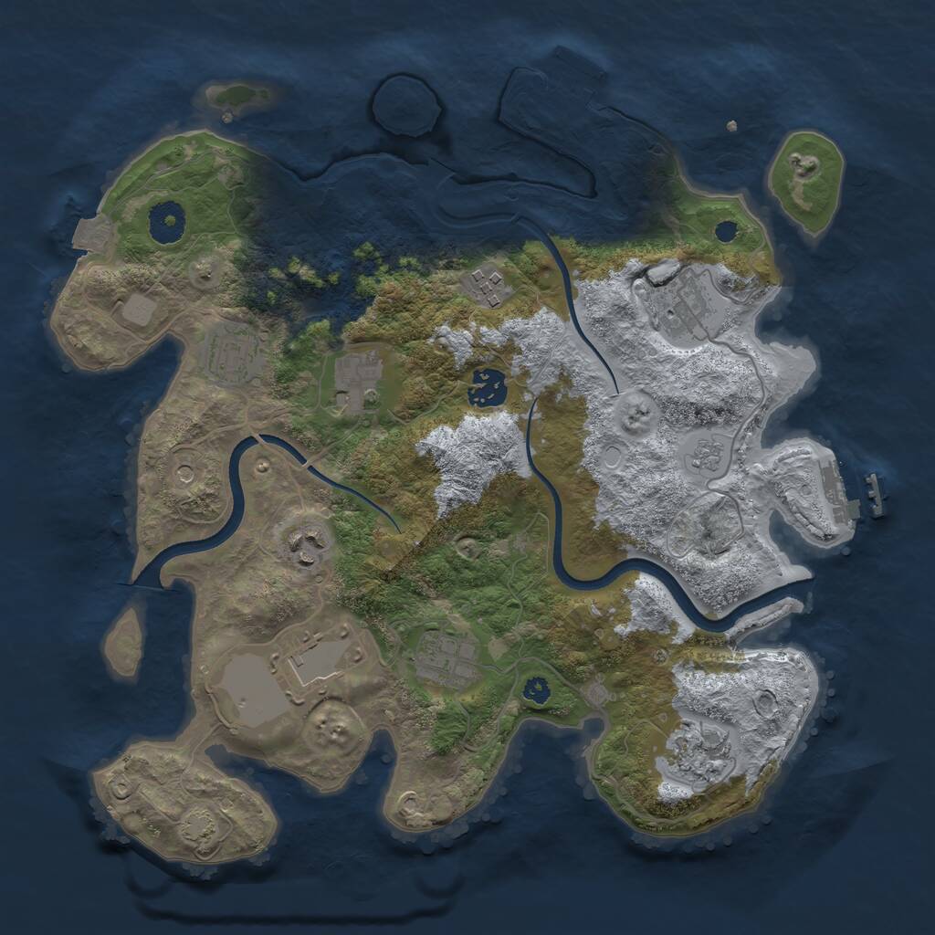 Rust Map: Procedural Map, Size: 3500, Seed: 1564111770, 15 Monuments