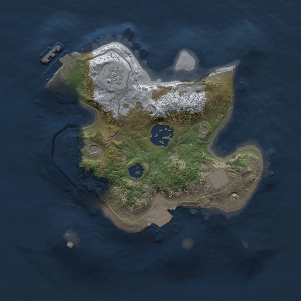 Rust Map: Procedural Map, Size: 2000, Seed: 23031989, 5 Monuments