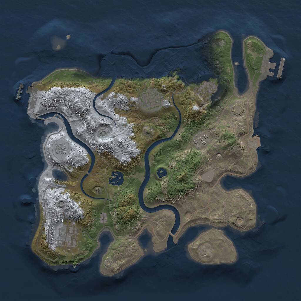 Rust Map: Procedural Map, Size: 3000, Seed: 578559940, 11 Monuments