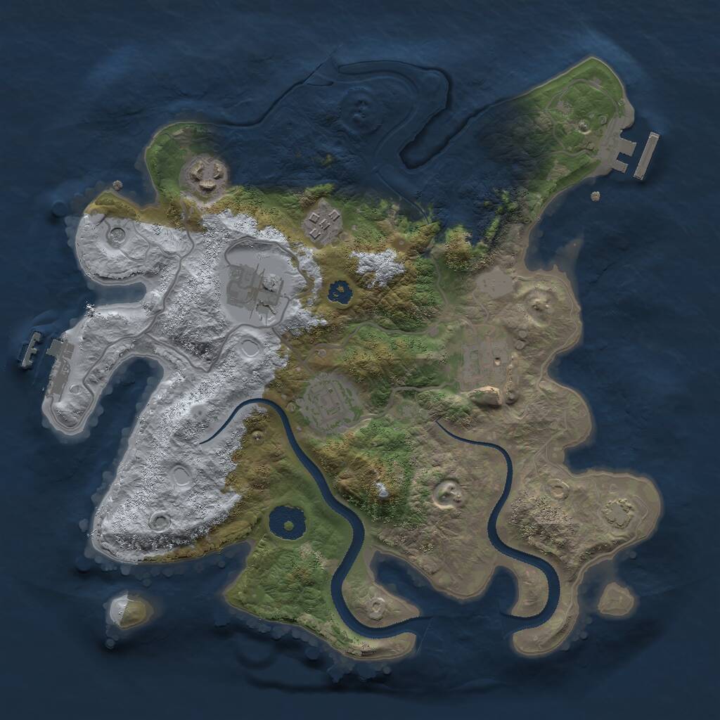 Rust Map: Procedural Map, Size: 3000, Seed: 1568395083, 10 Monuments