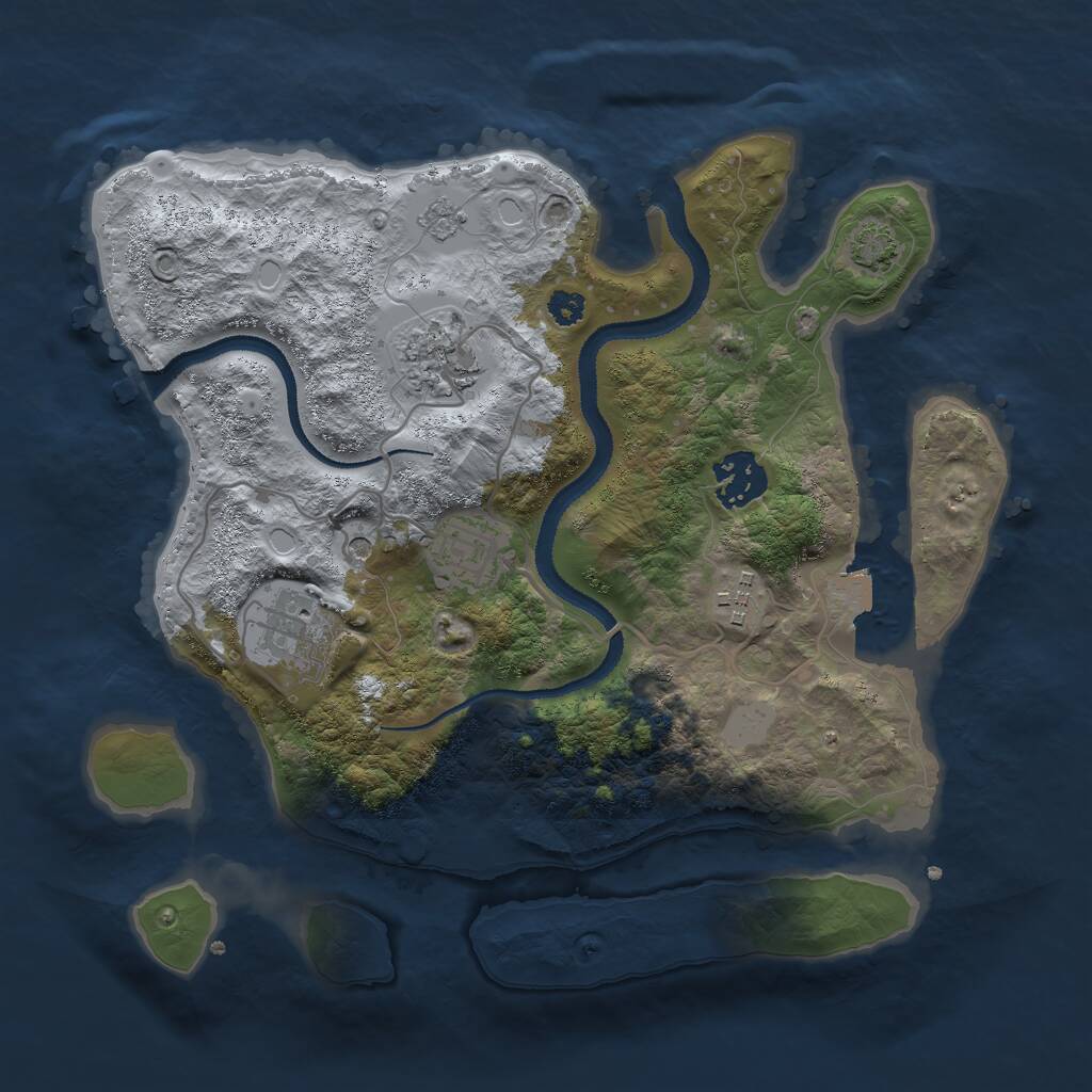 Rust Map: Procedural Map, Size: 3000, Seed: 355712532, 9 Monuments