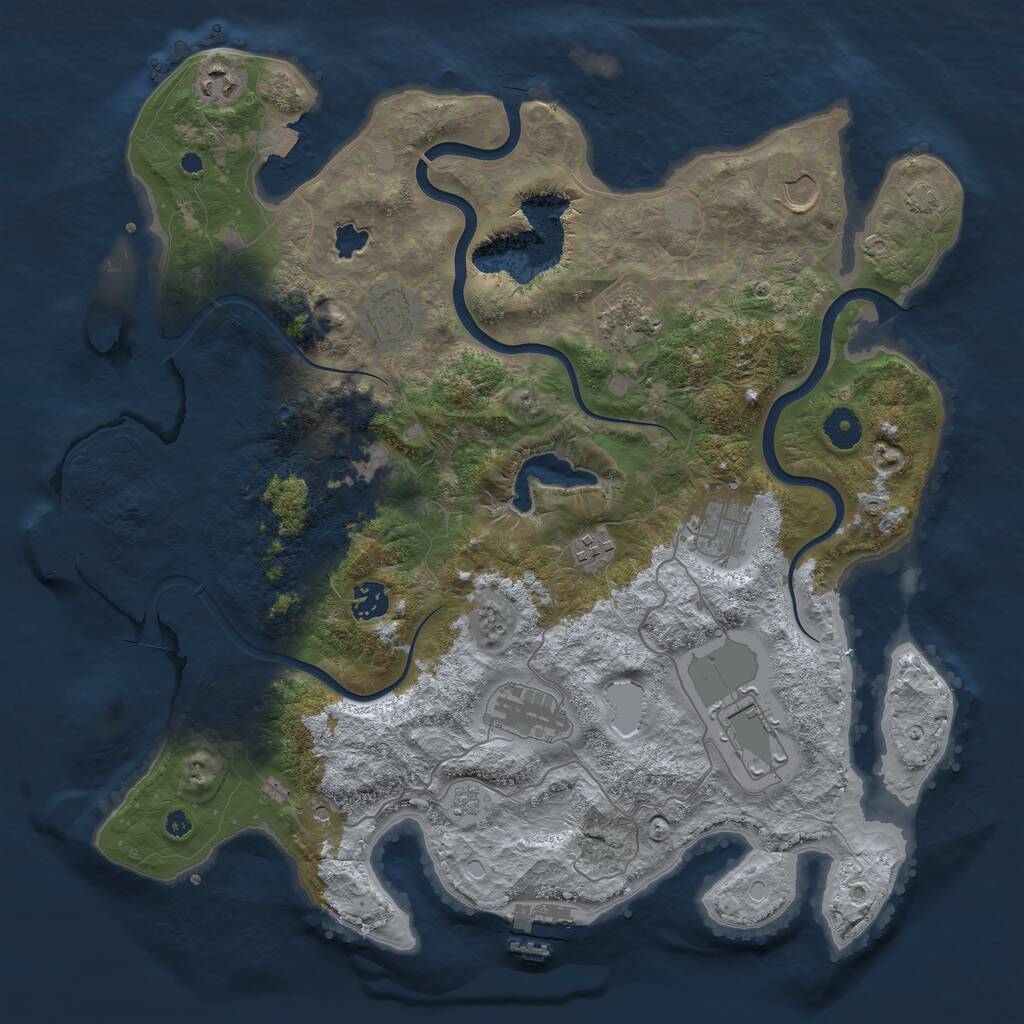 Rust Map: Procedural Map, Size: 4000, Seed: 1511054360, 16 Monuments