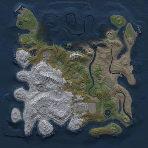 Thumbnail Rust Map: Procedural Map, Size: 3500, Seed: 1223871567, 13 Monuments