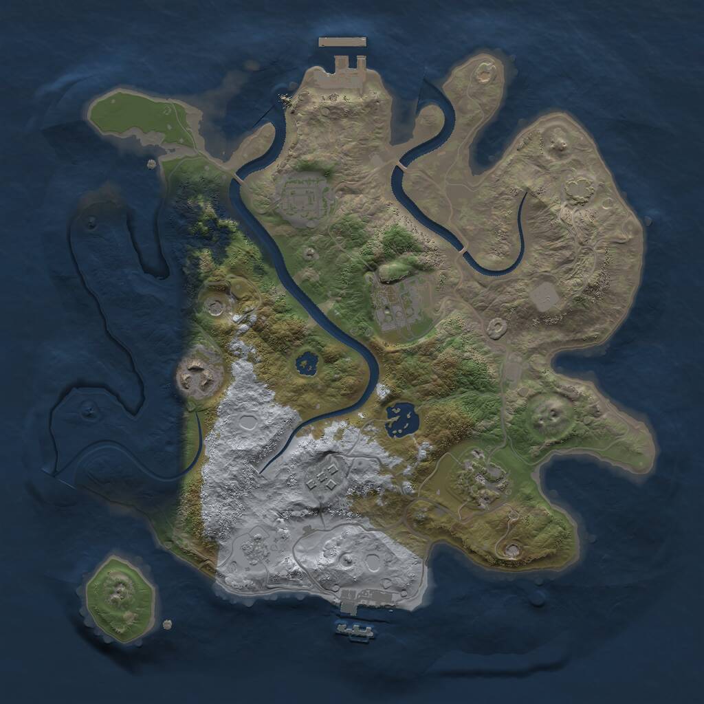 Rust Map: Procedural Map, Size: 3000, Seed: 4631353, 12 Monuments