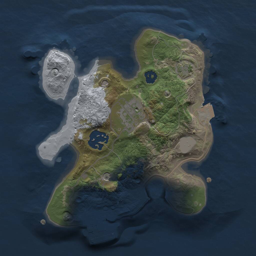 Rust Map: Procedural Map, Size: 2000, Seed: 500594390, 6 Monuments