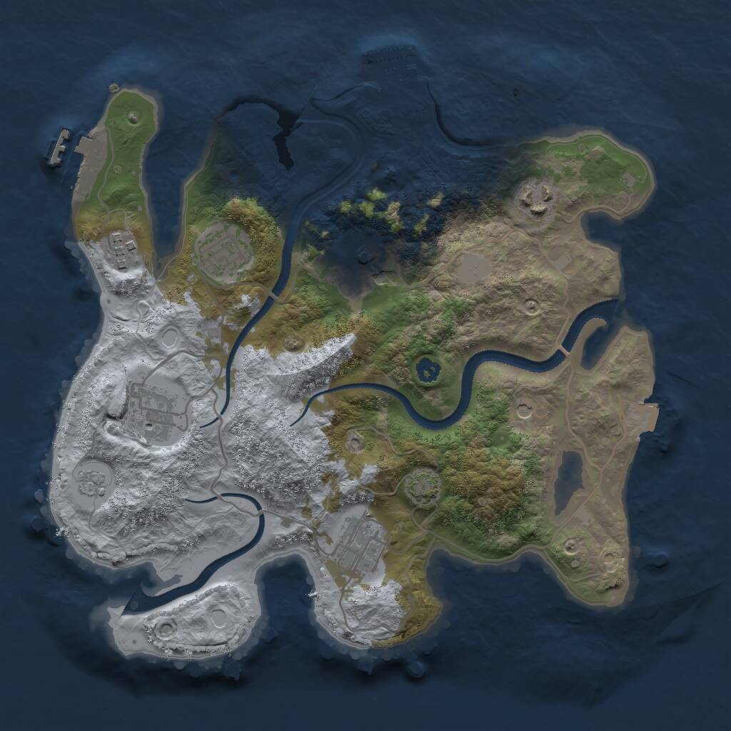 Rust Map: Procedural Map, Size: 3000, Seed: 2334761, 12 Monuments