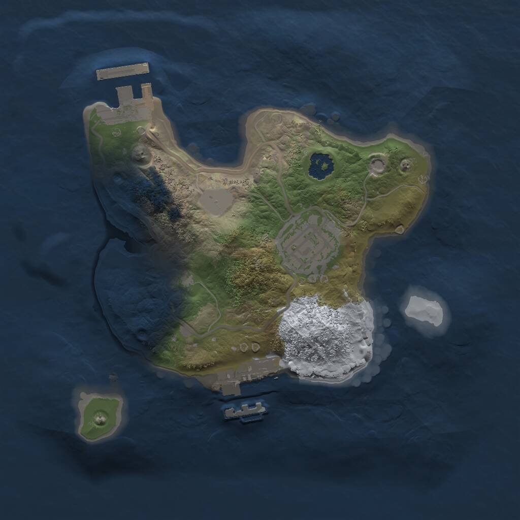 Rust Map: Procedural Map, Size: 2000, Seed: 1444405233, 4 Monuments