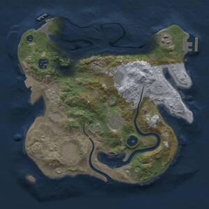 Thumbnail Rust Map: Procedural Map, Size: 3000, Seed: 1386408760, 12 Monuments
