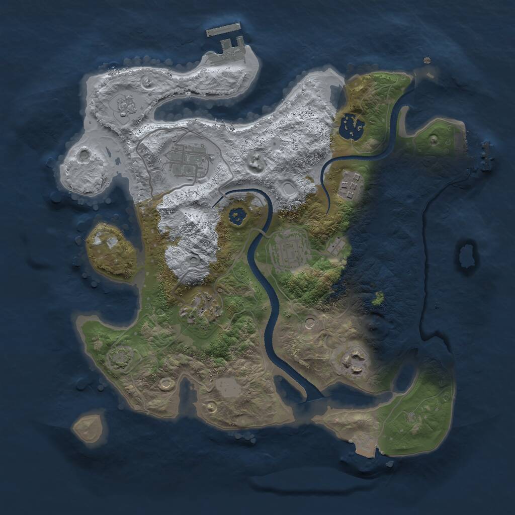 Rust Map: Procedural Map, Size: 3000, Seed: 615435, 12 Monuments