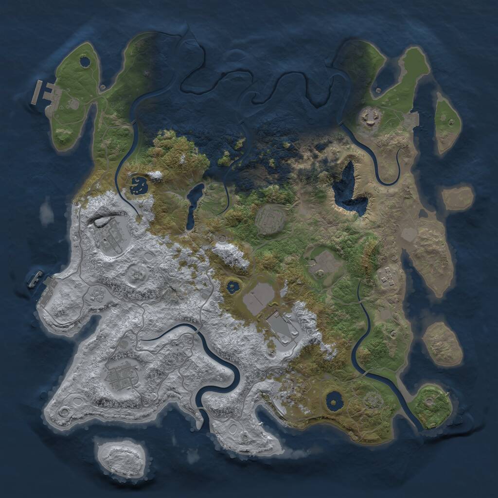 Rust Map: Procedural Map, Size: 4000, Seed: 1405175605, 15 Monuments