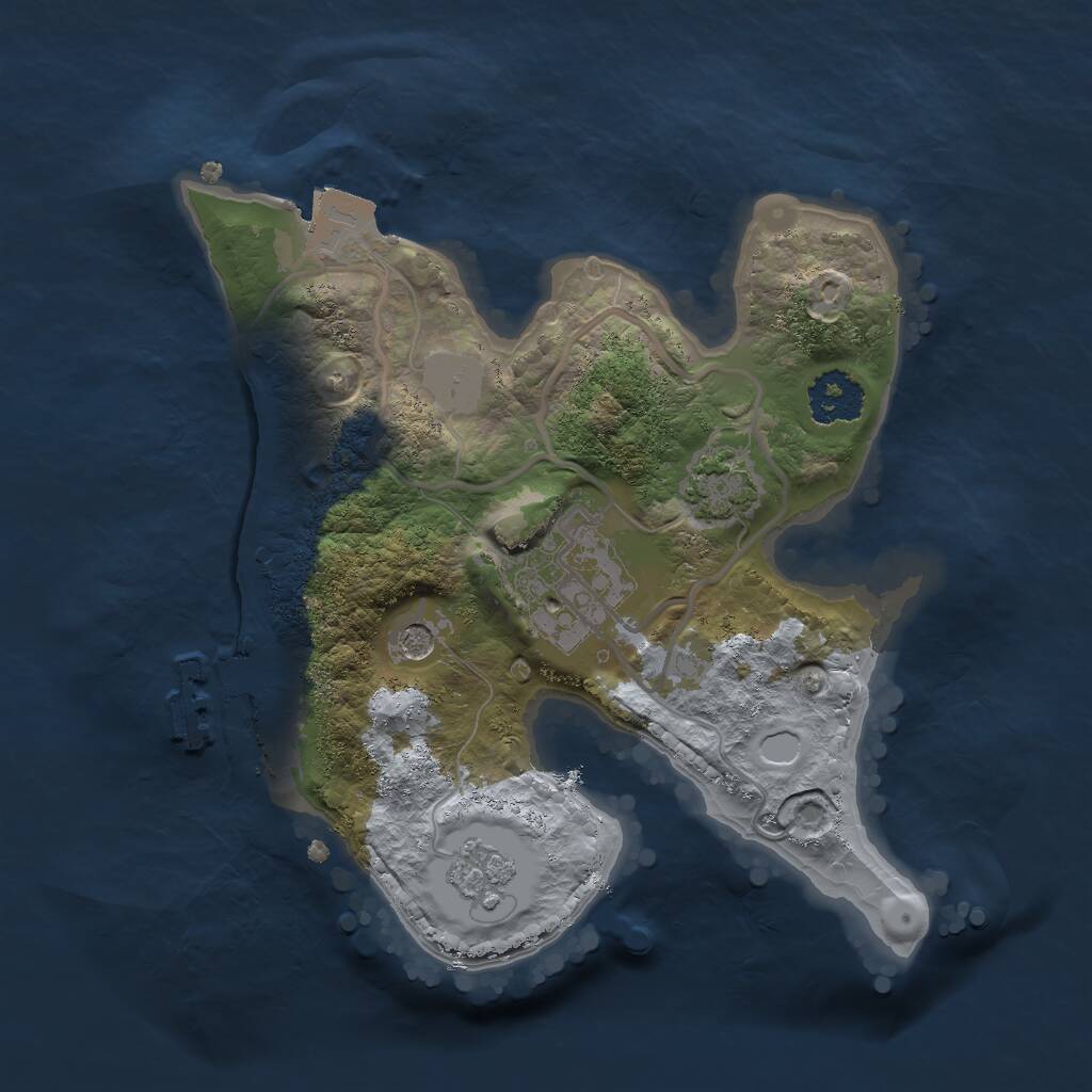 Rust Map: Procedural Map, Size: 2000, Seed: 728593441, 6 Monuments
