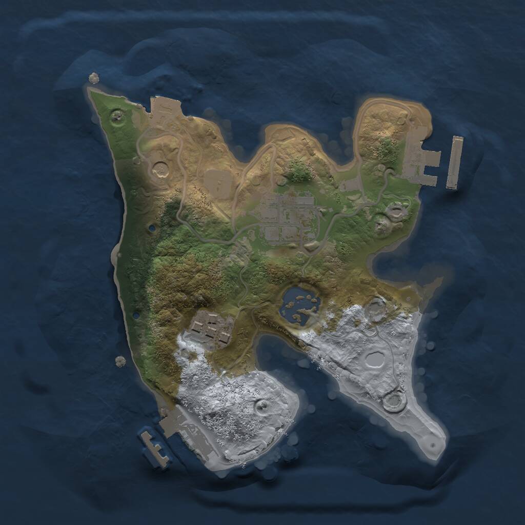 Rust Map: Procedural Map, Size: 2000, Seed: 728593441, 9 Monuments