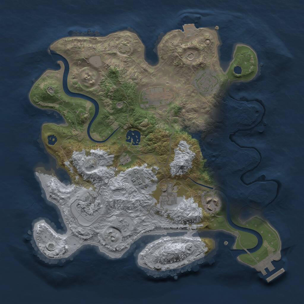 Rust Map: Procedural Map, Size: 3000, Seed: 65513, 12 Monuments