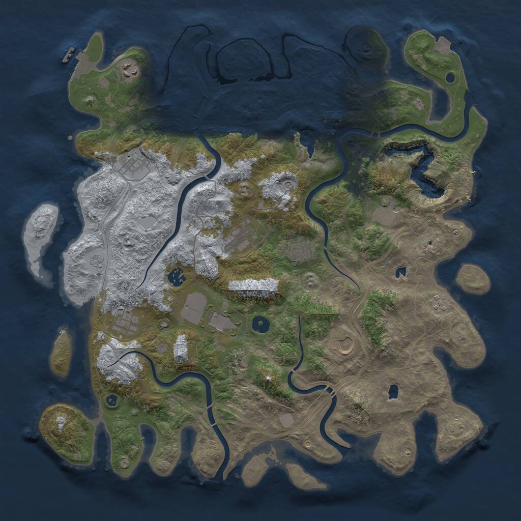 Rust Map: Procedural Map, Size: 4500, Seed: 80824198, 16 Monuments