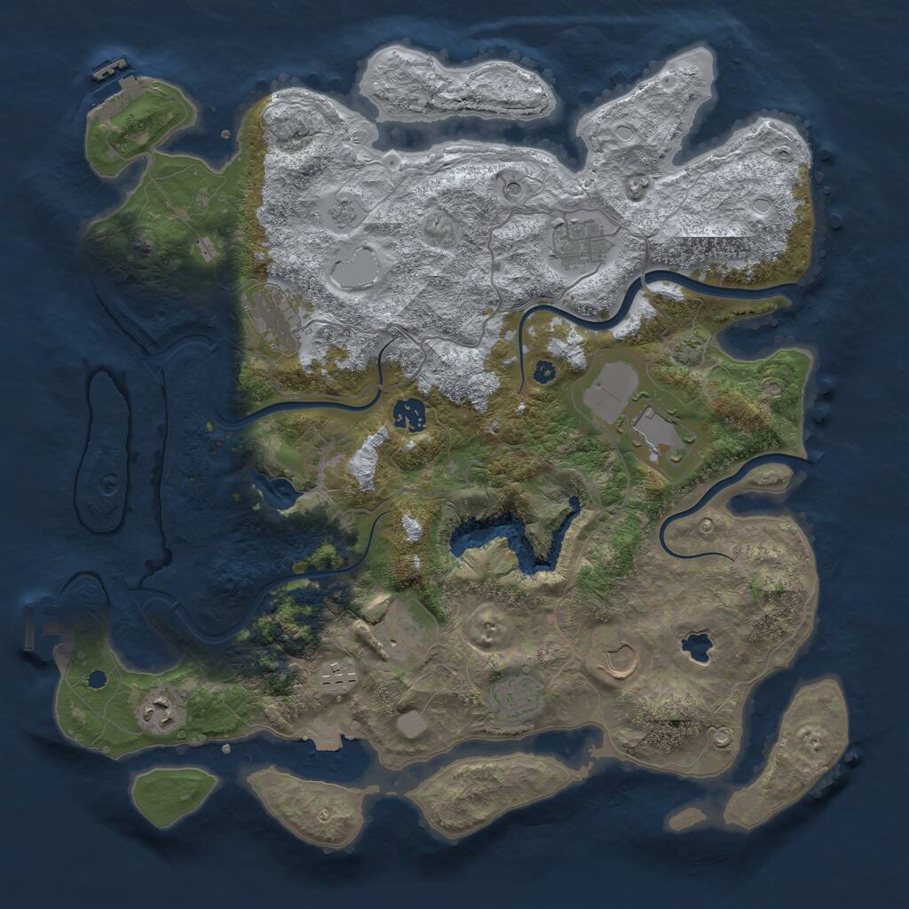 Rust Map: Procedural Map, Size: 4000, Seed: 636343559, 15 Monuments
