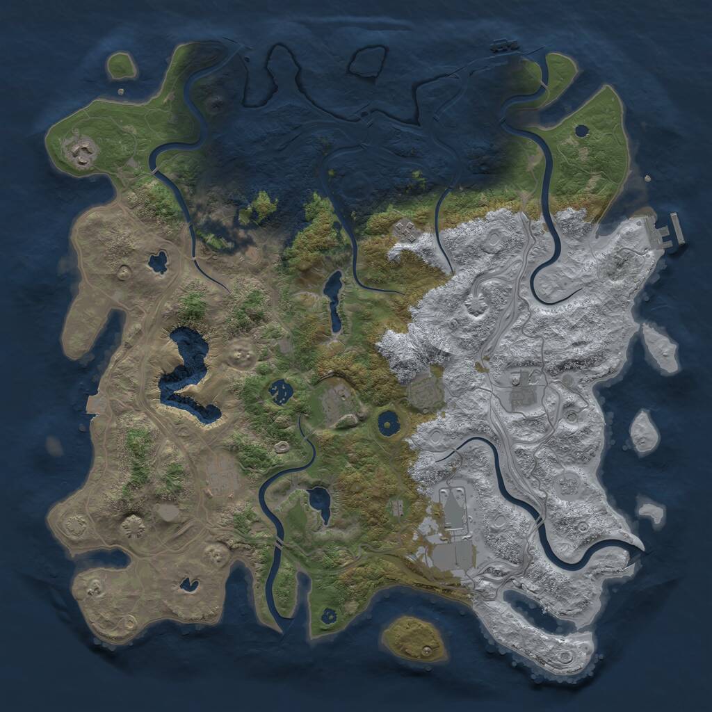 Rust Map: Procedural Map, Size: 4500, Seed: 633065483, 15 Monuments