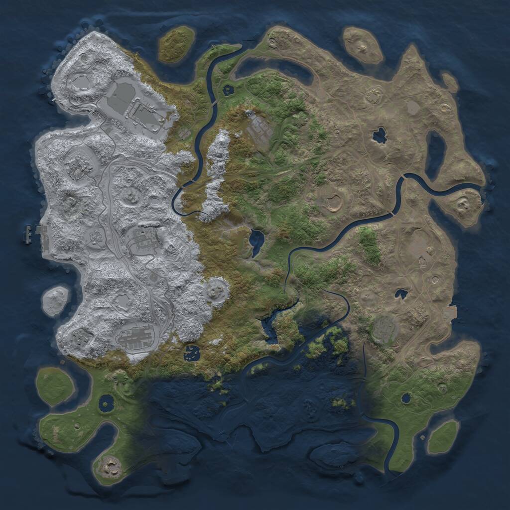 Rust Map: Procedural Map, Size: 4500, Seed: 28194, 17 Monuments