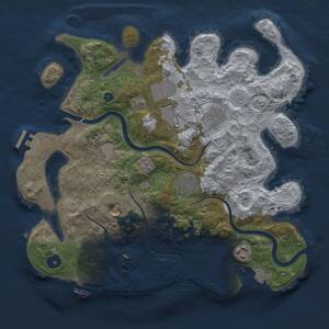Thumbnail Rust Map: Procedural Map, Size: 3500, Seed: 628808879, 12 Monuments