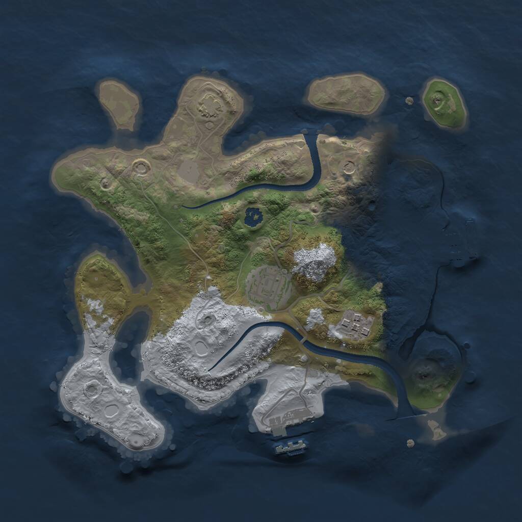 Rust Map: Procedural Map, Size: 2700, Seed: 70214574, 7 Monuments