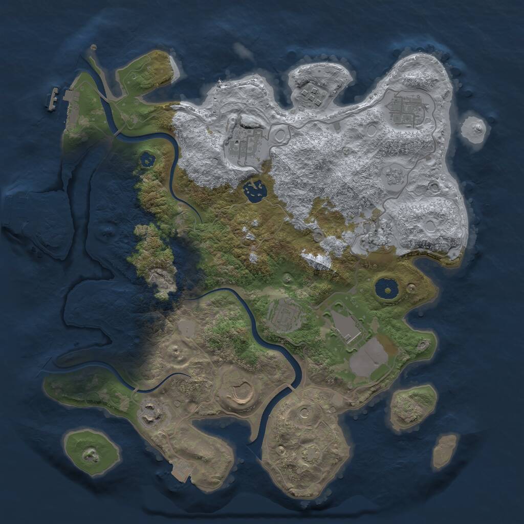 Rust Map: Procedural Map, Size: 3500, Seed: 541788, 15 Monuments