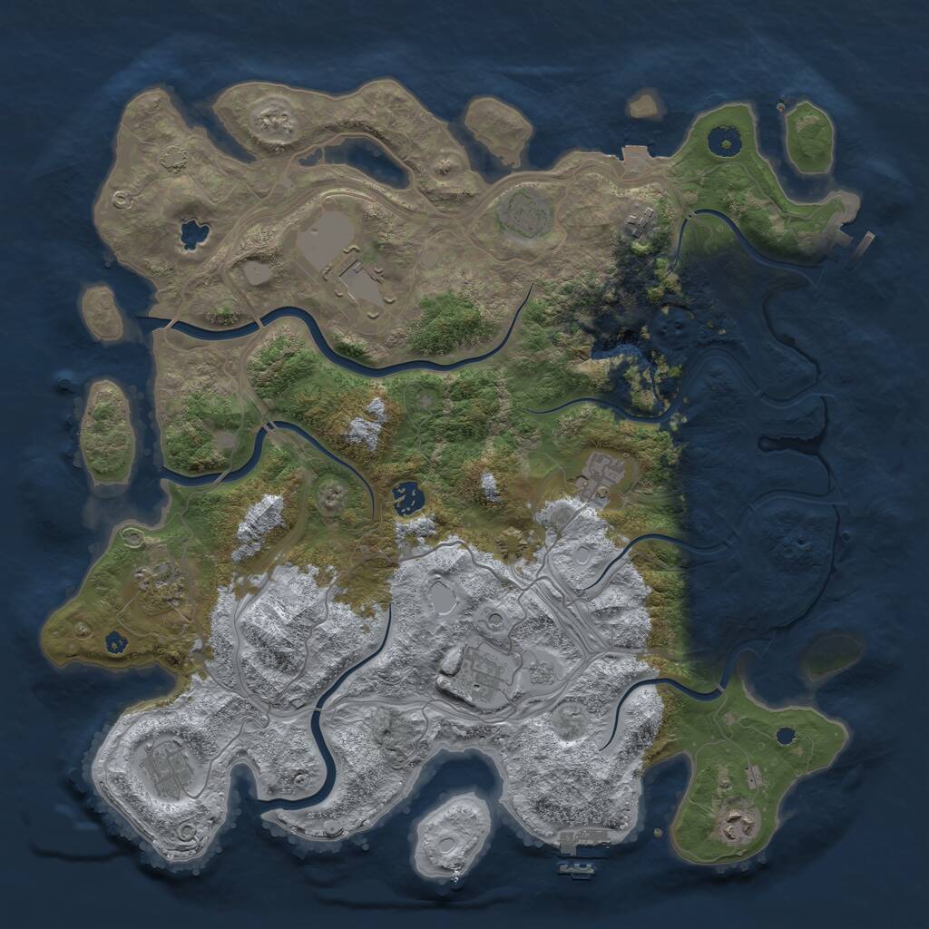 Rust Map: Procedural Map, Size: 4250, Seed: 1503707474, 15 Monuments