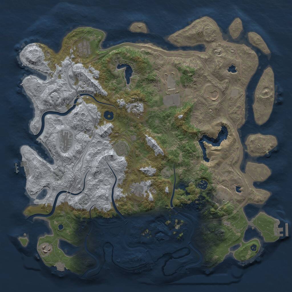 Rust Map: Procedural Map, Size: 4500, Seed: 412516510, 17 Monuments