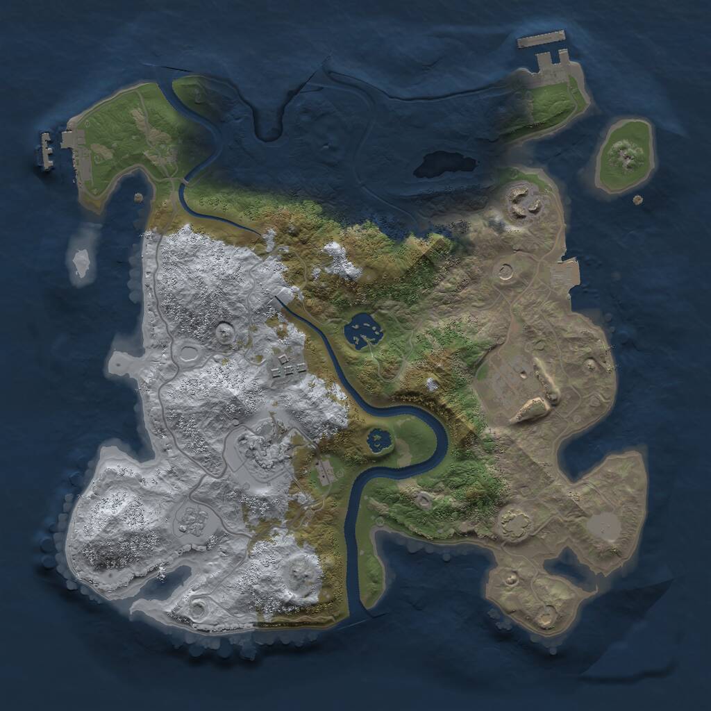 Rust Map: Procedural Map, Size: 3000, Seed: 773364388, 11 Monuments