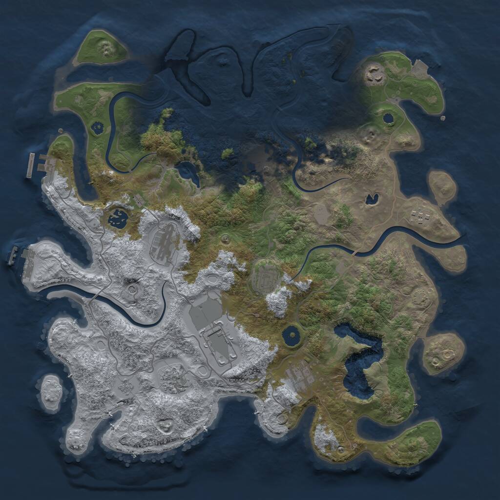 Rust Map: Procedural Map, Size: 4000, Seed: 3722378, 15 Monuments