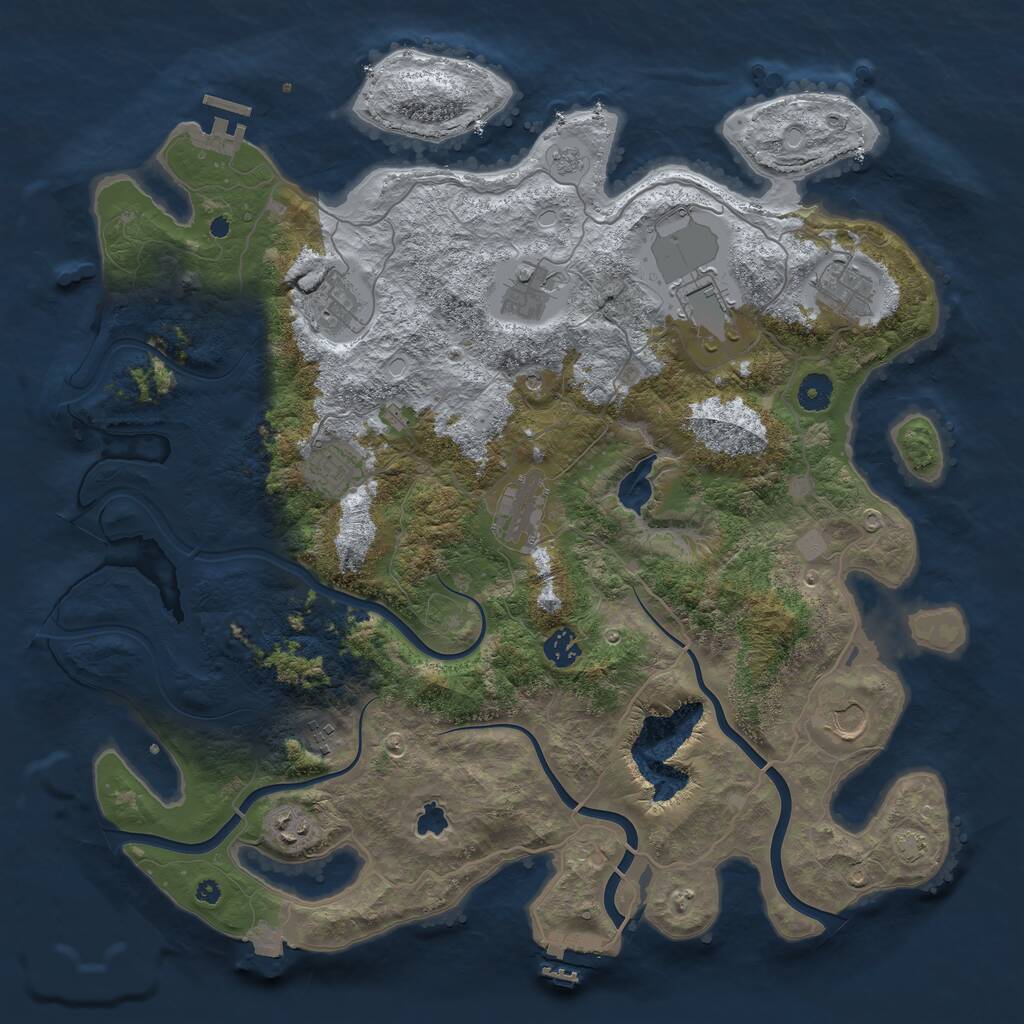 Rust Map: Procedural Map, Size: 4200, Seed: 968320970, 16 Monuments
