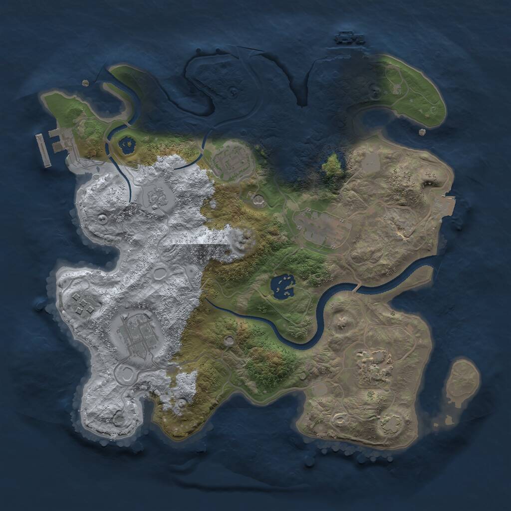Rust Map: Procedural Map, Size: 3000, Seed: 1726269201, 12 Monuments