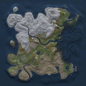 Thumbnail Rust Map: Procedural Map, Size: 3500, Seed: 1366751372, 12 Monuments