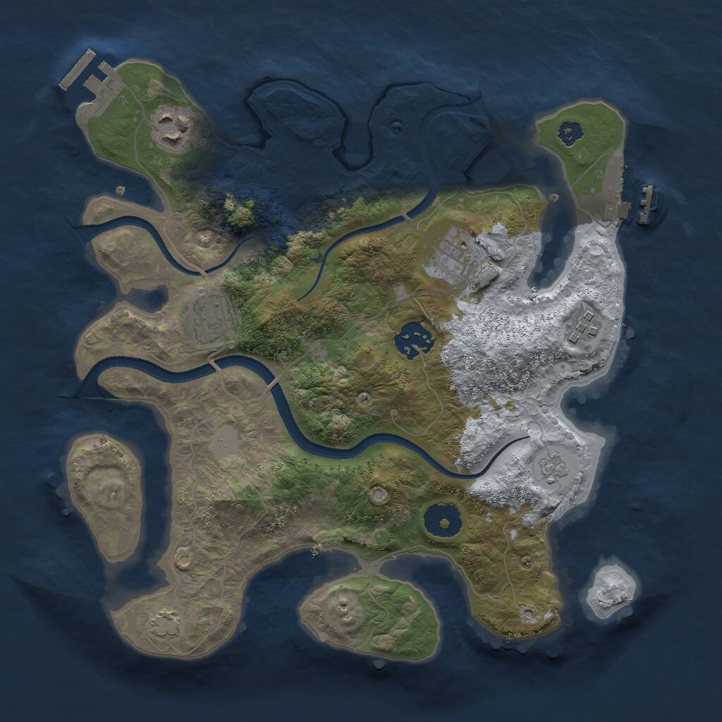 Rust Map: Procedural Map, Size: 3000, Seed: 928049056, 10 Monuments