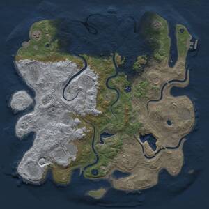Thumbnail Rust Map: Procedural Map, Size: 4350, Seed: 17855933, 17 Monuments