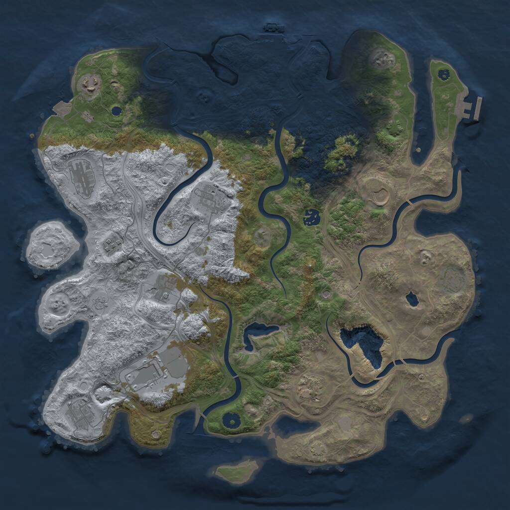 Rust Map: Procedural Map, Size: 4350, Seed: 17855933, 17 Monuments