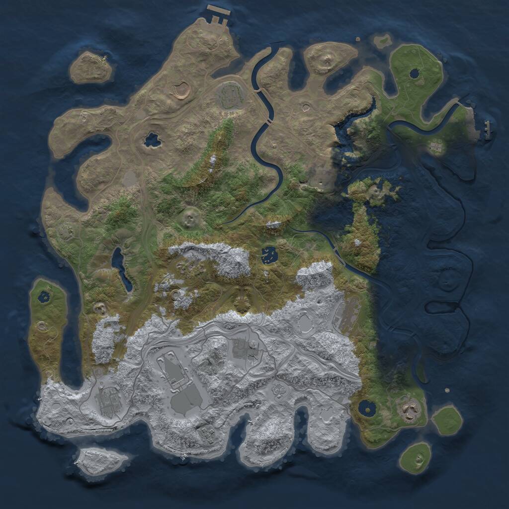 Rust Map: Procedural Map, Size: 4350, Seed: 123058855, 17 Monuments