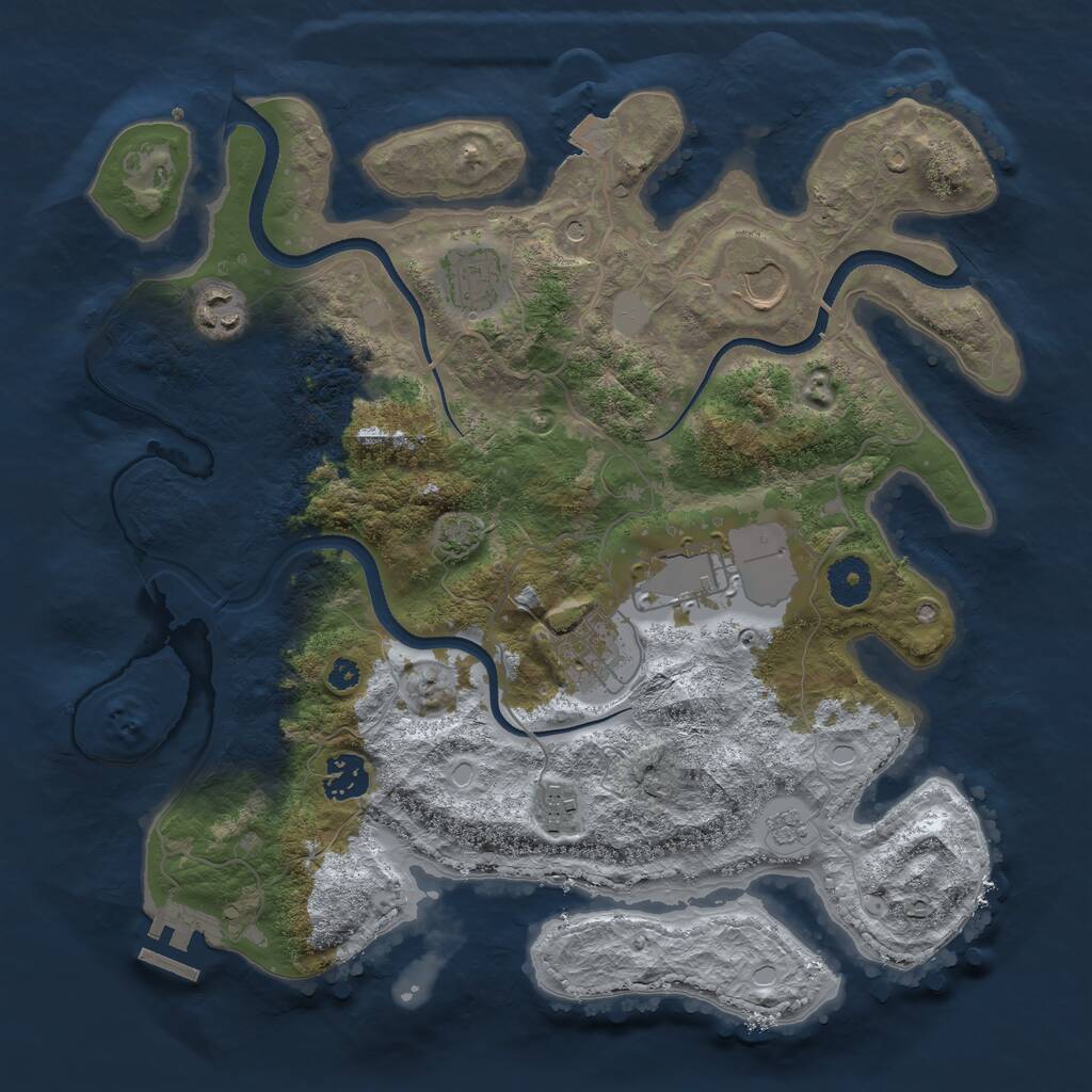 Rust Map: Procedural Map, Size: 3500, Seed: 110718044, 12 Monuments