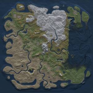 Thumbnail Rust Map: Procedural Map, Size: 6000, Seed: 81295, 17 Monuments