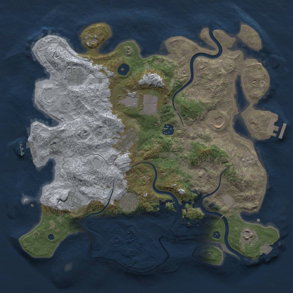 Rust Map: Procedural Map, Size: 3750, Seed: 8012026, 15 Monuments