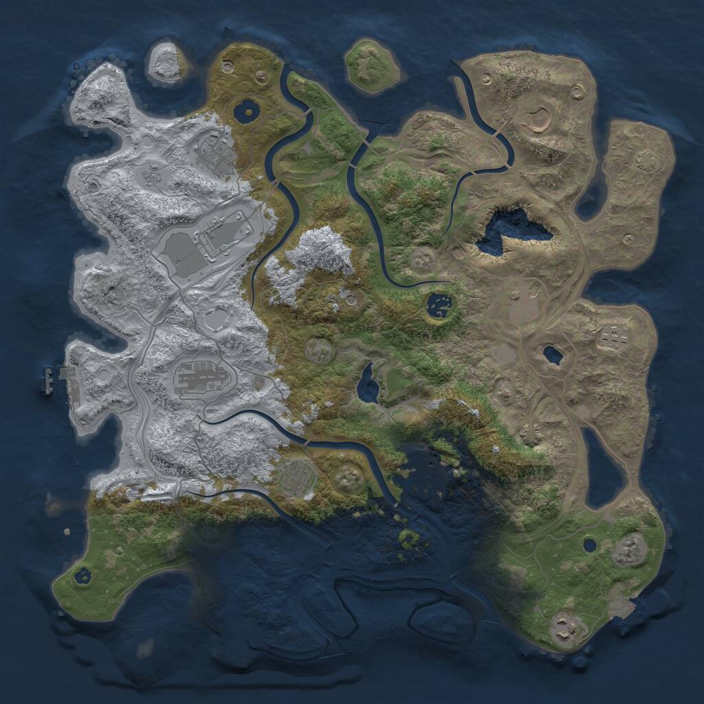 Rust Map: Procedural Map, Size: 4250, Seed: 8012026, 16 Monuments