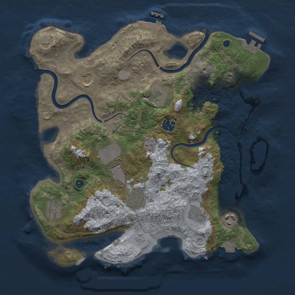 Rust Map: Procedural Map, Size: 3500, Seed: 4912, 15 Monuments