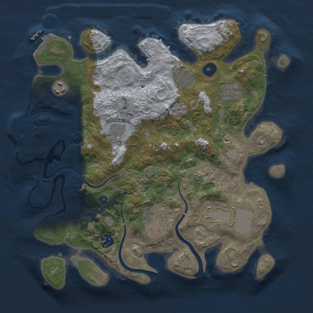 Rust Map: Procedural Map, Size: 3500, Seed: 1536301670, 15 Monuments