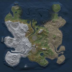 Thumbnail Rust Map: Procedural Map, Size: 3450, Seed: 1682469954, 13 Monuments