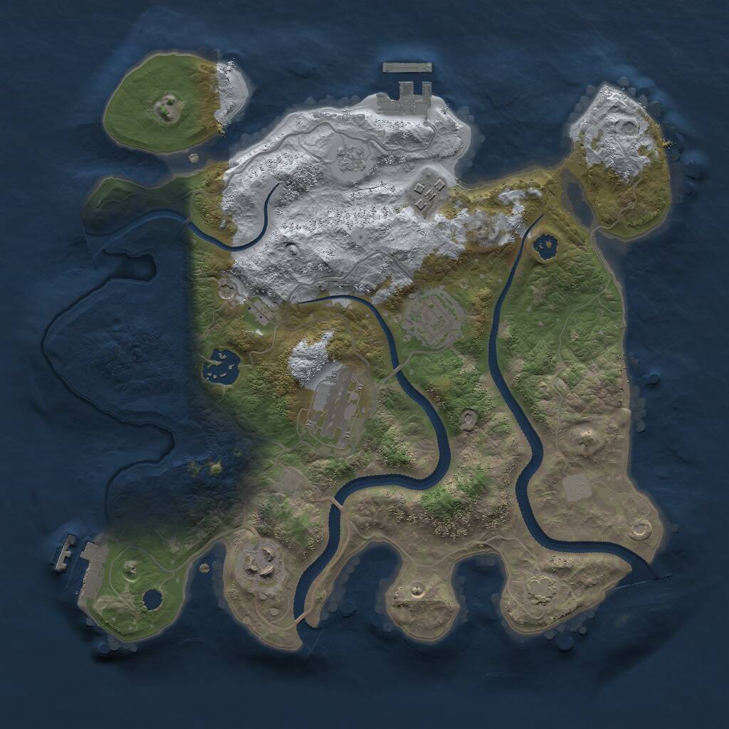 Rust Map: Procedural Map, Size: 3000, Seed: 495202292, 11 Monuments