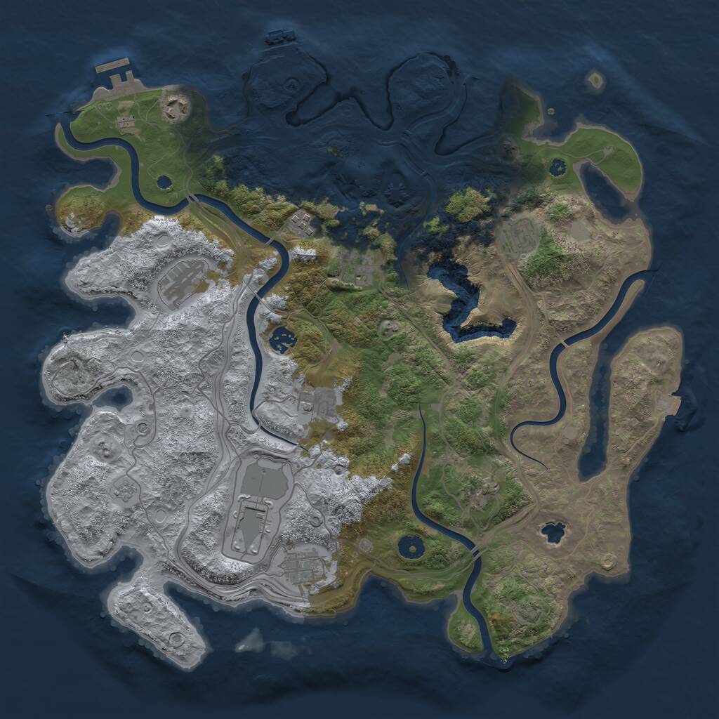 Rust Map: Procedural Map, Size: 4250, Seed: 893527789, 16 Monuments