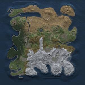 Thumbnail Rust Map: Procedural Map, Size: 3500, Seed: 2084761856, 17 Monuments