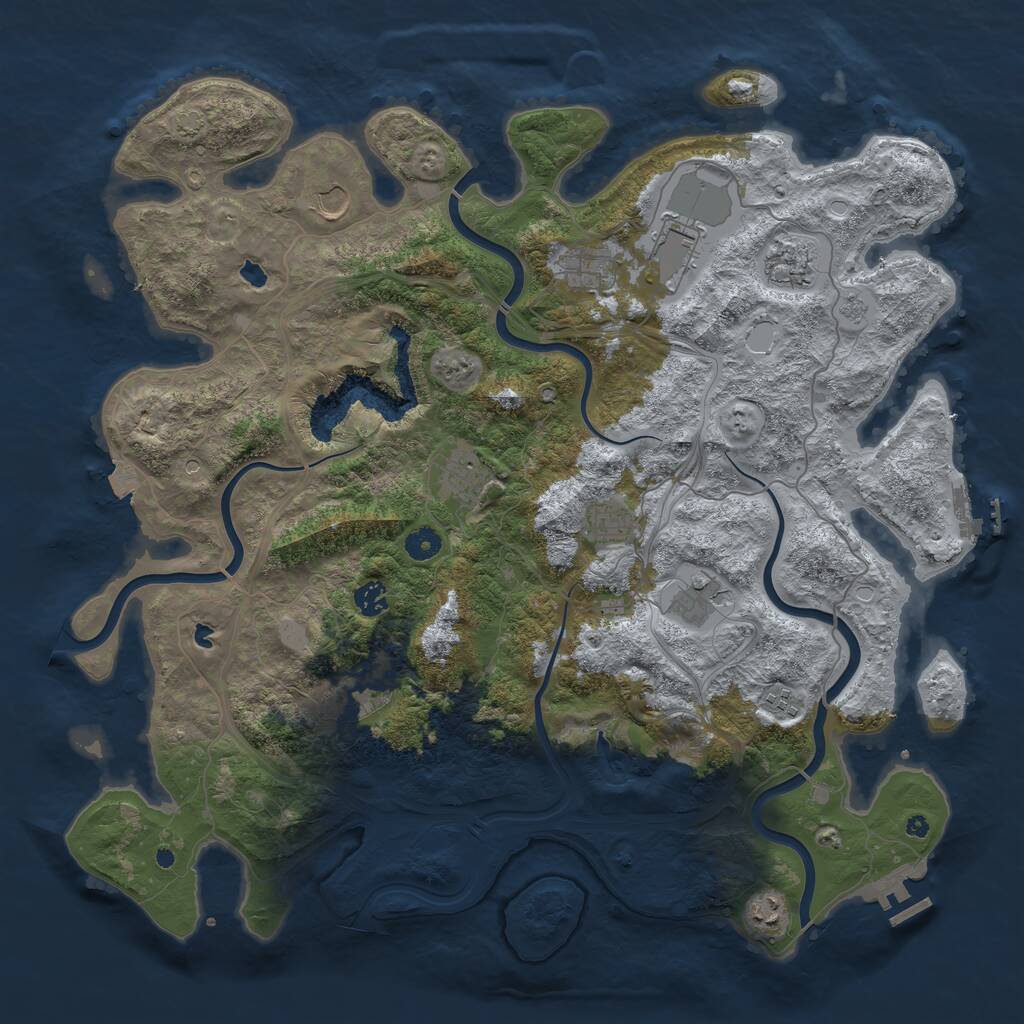 Rust Map: Procedural Map, Size: 4500, Seed: 801203720, 17 Monuments