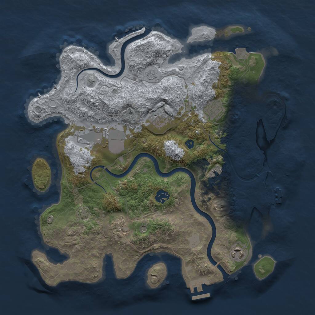 Rust Map: Procedural Map, Size: 3500, Seed: 2057310159, 13 Monuments