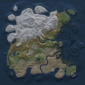 Thumbnail Rust Map: Procedural Map, Size: 3750, Seed: 1128544084, 15 Monuments