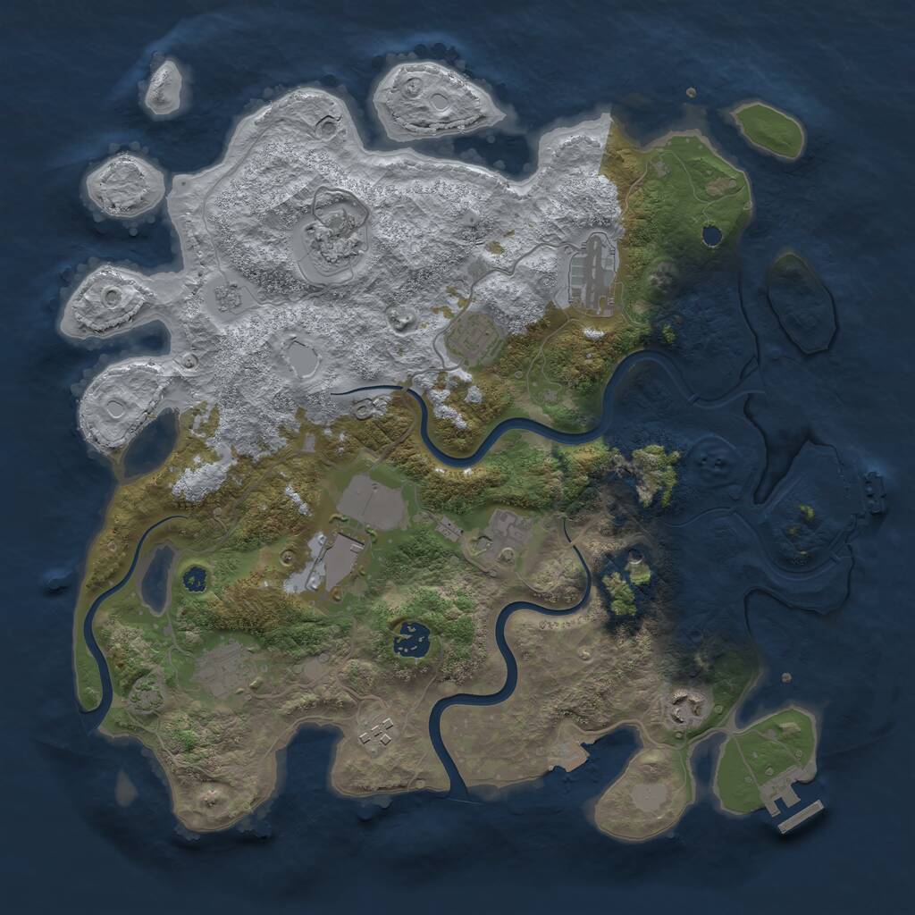 Rust Map: Procedural Map, Size: 3750, Seed: 1128544084, 15 Monuments